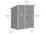 Abrigo de Jardim Resina Cinzento Monopente com Soalho 1,6m² Premium Keter