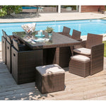 Conjunto de Jardim Encaixável 10 Lugares em Resina Trançada