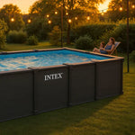 Piscina Graphite Retangular INTEX – 6,00 x 3,00 x 1,24m – Design Antracite
