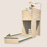 Cabana Torre Pirata em Madeira com Caixa de Areia – SOULET – 3 a 12 Anos – 6 Crianças