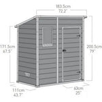 Abrigo de Jardim Resina Cinzento Monopente com Soalho 1,6m² Premium Keter