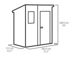 Abrigo de Jardim Resina Cinzento Monopente com Soalho 1,6m² Premium Keter