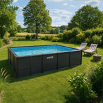 Piscina Graphite Retangular INTEX – 6,00 x 3,00 x 1,24m – Design Antracite