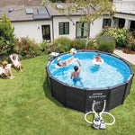 Piscina Graphite Redonda INTEX – 4,78 x 1,24m – Filtro de Areia + Escada + Cobertura