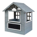 Casinha de Jogo Exterior VESA em Madeira de Pinho 138x120x102cm – Cinza/Branco – casa.pro