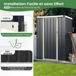 Abrigo de Jardim Exterior em Metal 117x89x162cm com Porta com Fecho – Cinzento