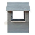 Casinha de Jogo Exterior VESA em Madeira de Pinho 138x120x102cm – Cinza/Branco – casa.pro