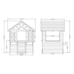 Casinha de Jogo Exterior VESA em Madeira de Pinho 138x120x102cm – Cinza/Branco – casa.pro