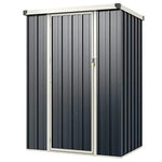 Abrigo de Jardim Exterior em Metal 117x89x162cm com Porta com Fecho – Cinzento