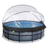 Piscina EXIT TOYS Redonda Ø488x122cm + Dômo – Bomba Areia + Escada – 8 Pessoas – 3 Cores