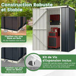 Abrigo de Jardim Exterior em Metal 117x89x162cm com Porta com Fecho – Cinzento