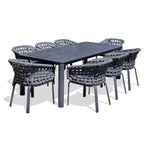 Conjunto Mesa e Cadeiras de Jardim em Alumínio e Cerâmica 8 Pessoas CAMARGUE