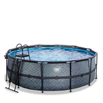 Piscina EXIT TOYS Redonda Ø488x122cm + Dômo – Bomba Areia + Escada – 8 Pessoas – 3 Cores