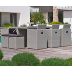 Conjunto de Jardim Encaixável 10 Lugares em Resina Trançada
