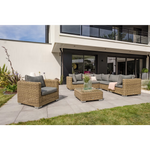 Conjunto de Jardim 6 Lugares em Resina Trançada Mel MONTMARTRE