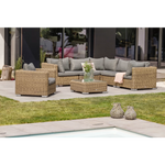 Conjunto de Jardim 6 Lugares em Resina Trançada Mel MONTMARTRE